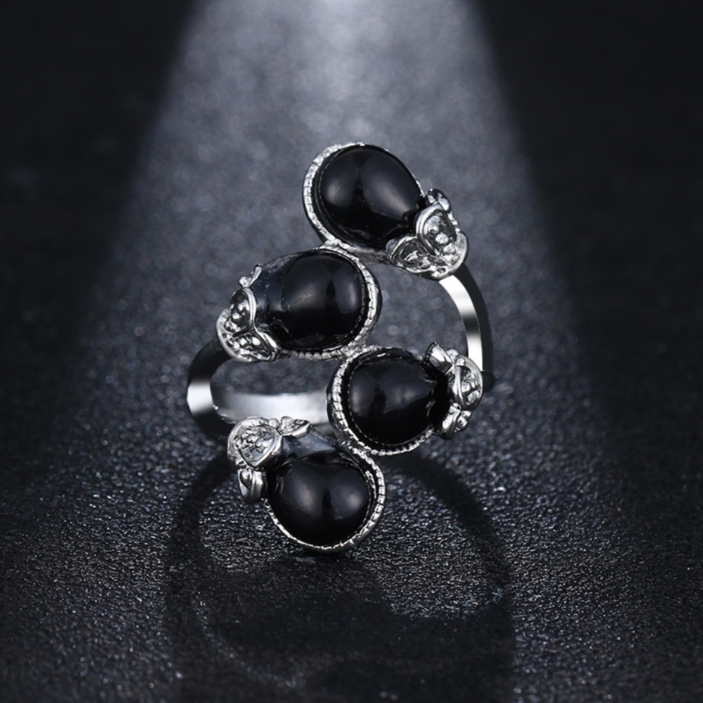 Genuine Turquoise Howlite Gemstone Silver Ring - Picture 2 of 7